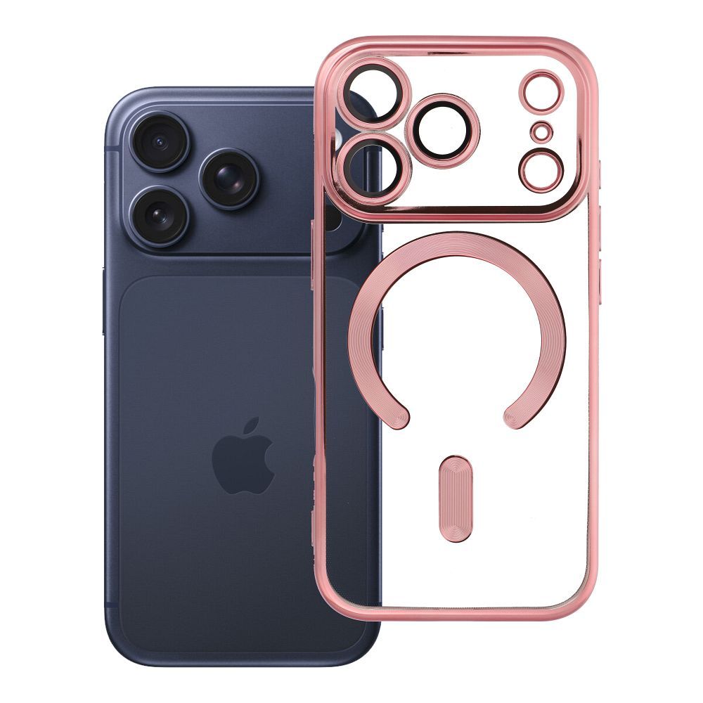 „Electro Mag Cover“ dėklas, skirtas „iPhone 17 Pro / 18 Pro“, suderinamas su „MagSafe“ – rausvo aukso spalvos