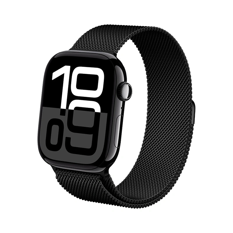 Crong Milano Steel nerūdijančiojo plieno dirželis, skirtas Apple Watch 38 / 40 / 41 / 42 mm, juodas