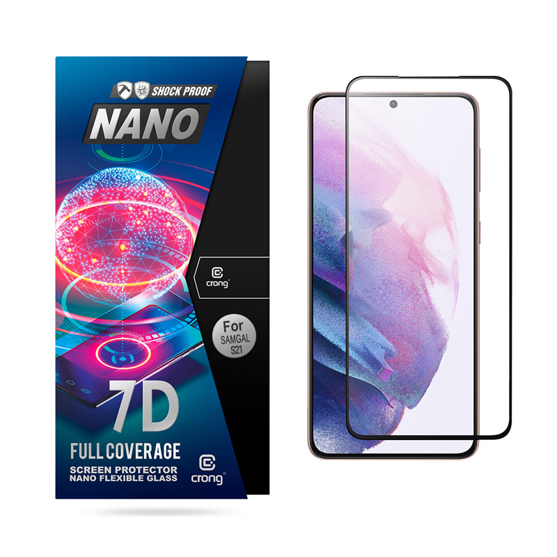 Crong 7D Nano Flexible Glass 9H hibridinis ekrano stiklas, skirtas Samsung Galaxy S21