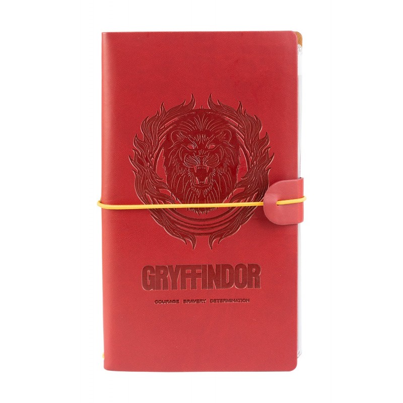 Harry Potter Gryffindor odinė kelioninė užrašinė, 12 × 19,6 cm, raudona