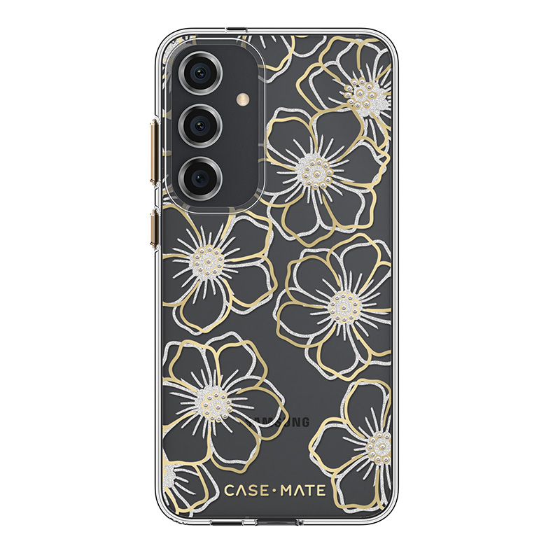 Чехол Case-Mate Floral Gems для Samsung Galaxy S24+, золотой