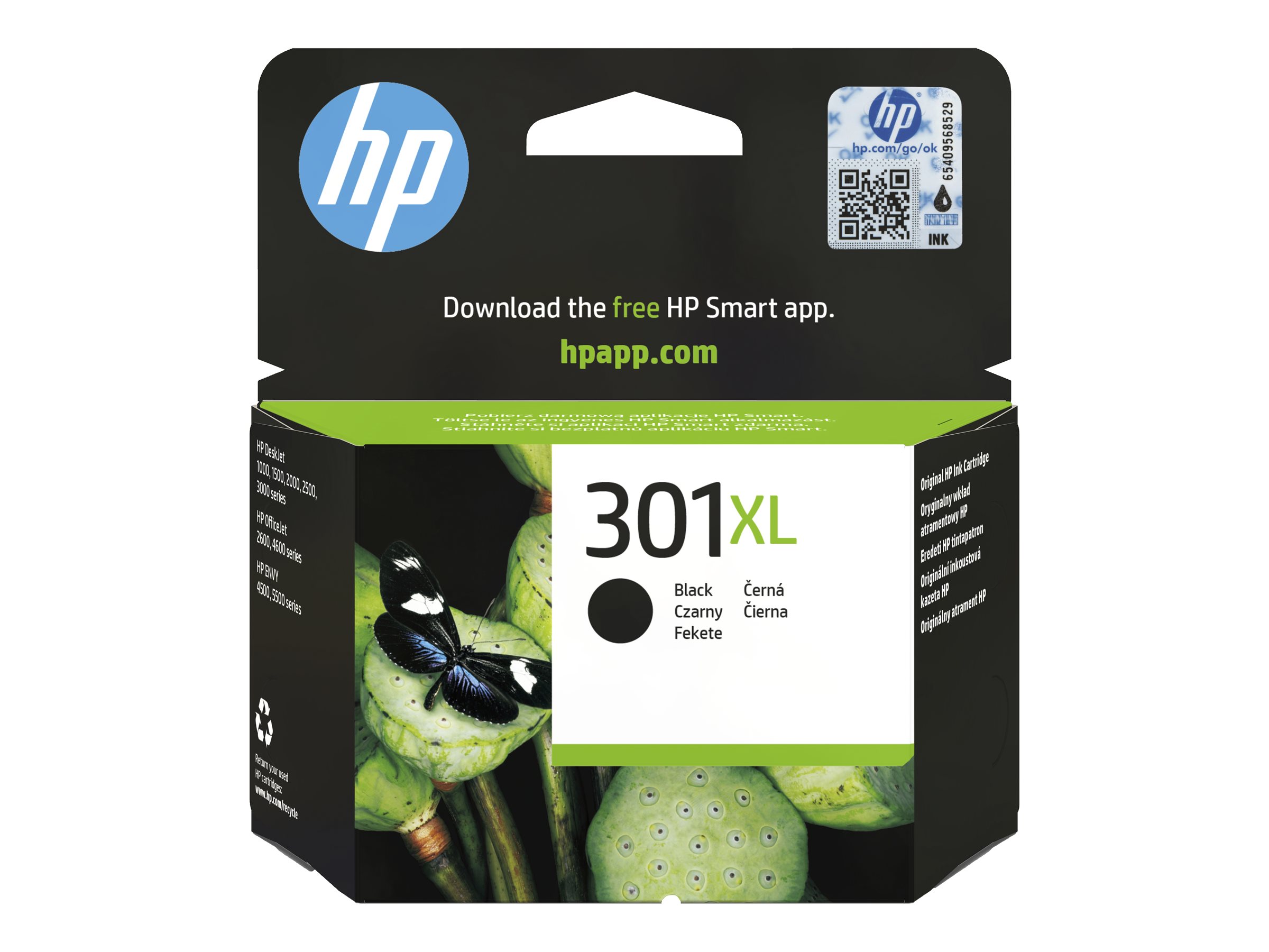 Originali HP 301XL rašalo kasetė (CH563EE#UUS), juoda, didelės talpos, skirta DeskJet 1050 / 2050