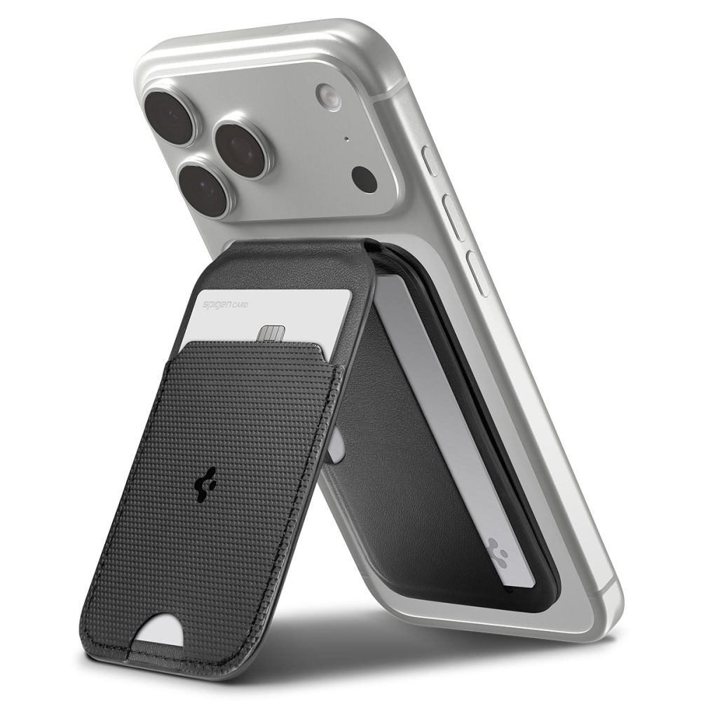SPIGEN S314-2 SLIM FOLD TRIPOD MAGSAFE UNIVERSAL MAGNETINIS KORTELIŲ LAIKIKLIS juodas