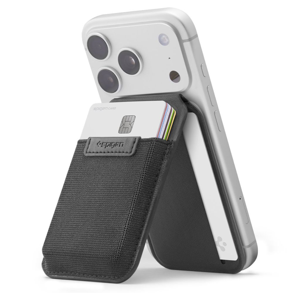 Spigen Slim Fold S314-4 magnetinis „MagSafe“ kortelių dėklas telefonui – juodas