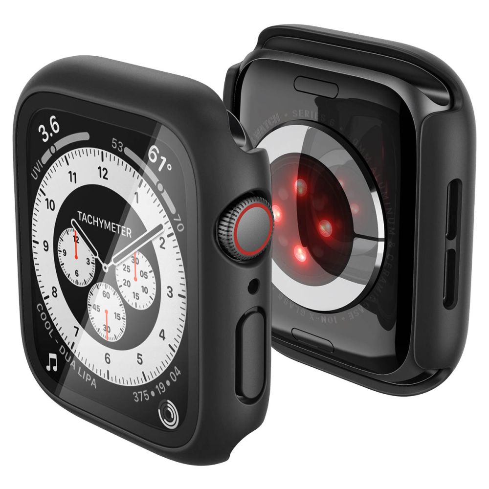 Spigen Thin Fit 360 dėklas, skirtas „Apple Watch 44 mm“ – juodas