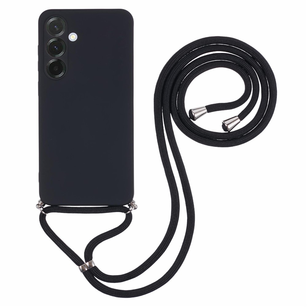 Samsung Galaxy A17 5G / A17 4G Case with Fiber Lining and Crossbody Strap - Black
