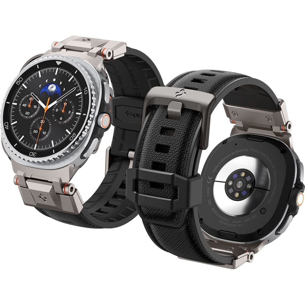 Spigen DuraPro Armor dirželis, skirtas „Samsung Galaxy Watch 40/44/46 mm“ – juodas