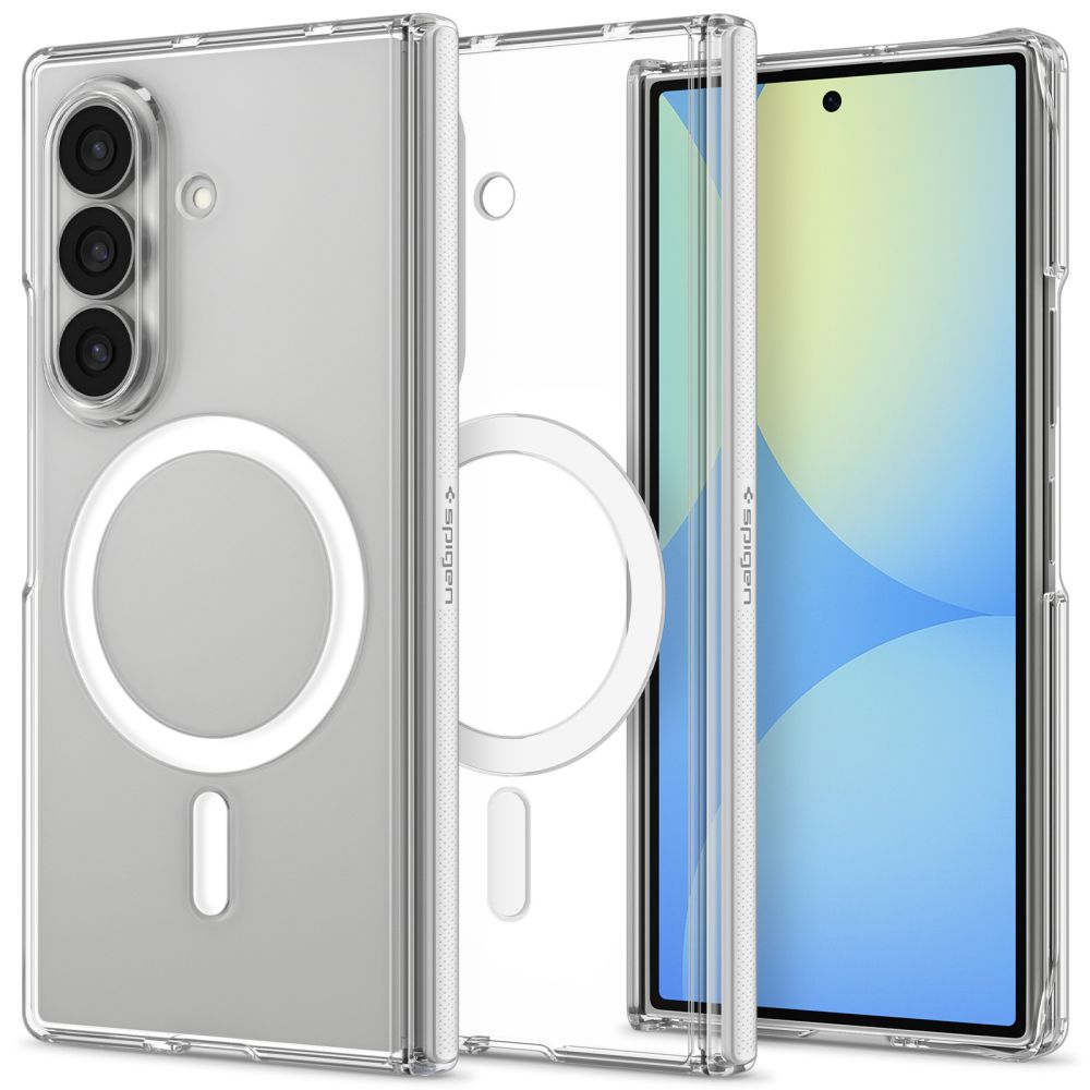 Spigen AirSkin Zero MagFit dėklas, skirtas Samsung Galaxy Z Fold8 Ultra – skaidrus ir baltas