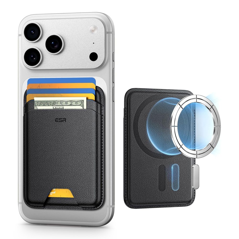 ESR Classic su RFID apsauga magnetinis „MagSafe“ kortelių dėklas telefonui – juodas