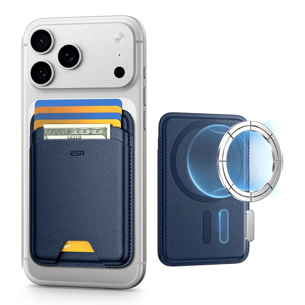 ESR Classic su RFID apsauga magnetinis „MagSafe“ kortelių dėklas telefonui – tamsiai mėlynas