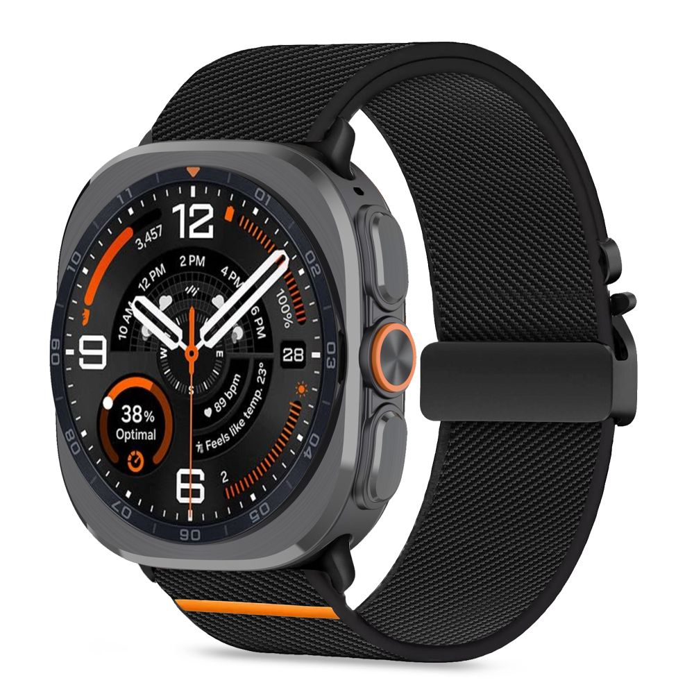 Tech-Protect Nylon Clasp dirželis, skirtas „Samsung Galaxy Watch Ultra 47 mm“ – juodas