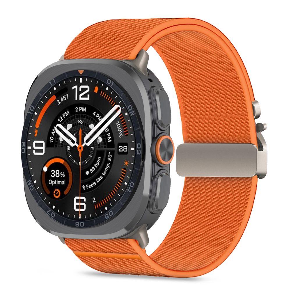 Tech-Protect Nylon Clasp dirželis, skirtas „Samsung Galaxy Watch Ultra 47 mm“ – oranžinis