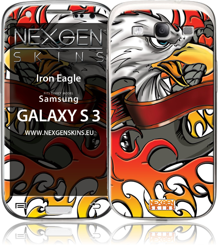 Nexgen dekoratyvinis 3D efekto lipdukas, skirtas Samsung Galaxy S3, „Iron Eagle 3D“