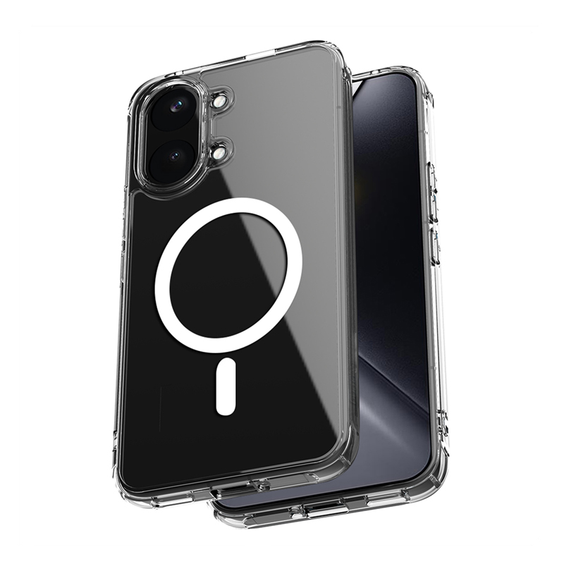 Crong Hybrid Clear Magnetic MagSafe dėklas, skirtas Xiaomi POCO X8 Pro Max 5G, skaidrus