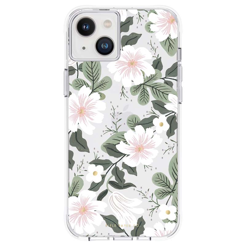 Rifle Paper Clear dėklas, skirtas iPhone 14 Plus, „Willow“ rašto