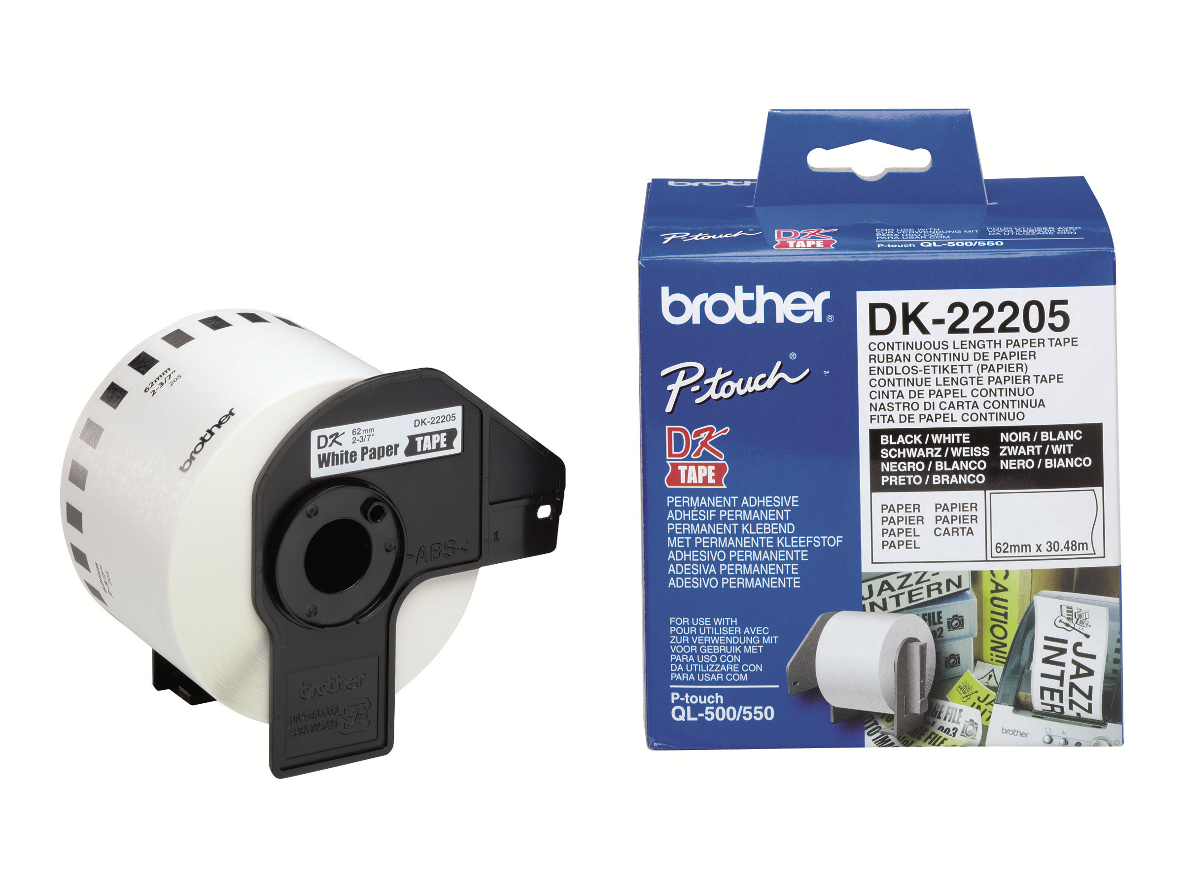 Brother DK22205 ištisinė etikečių juosta, popierinė