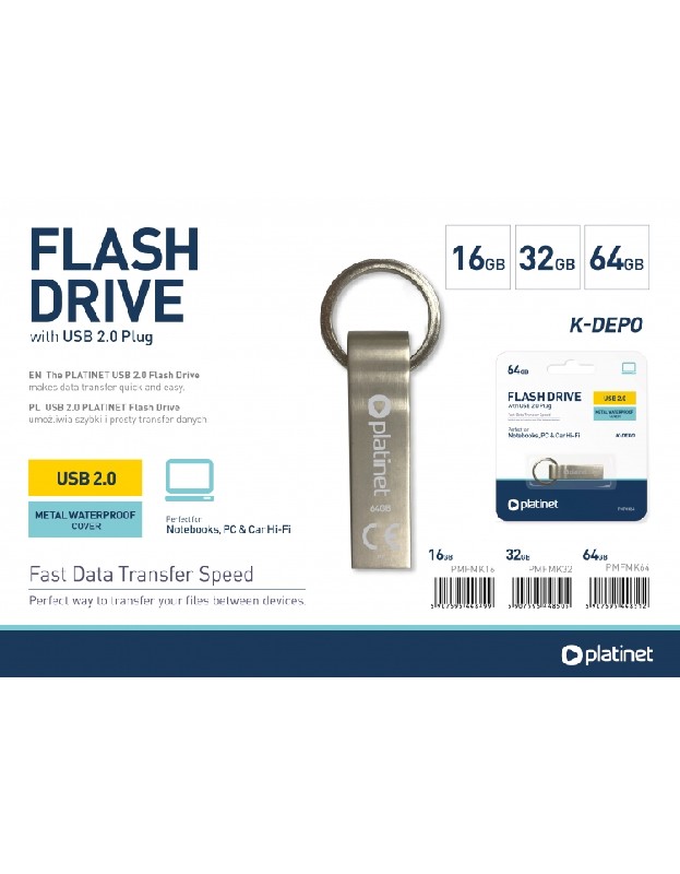 Atmintinė Platinet Metal Waterproof 16GB USB 2.0