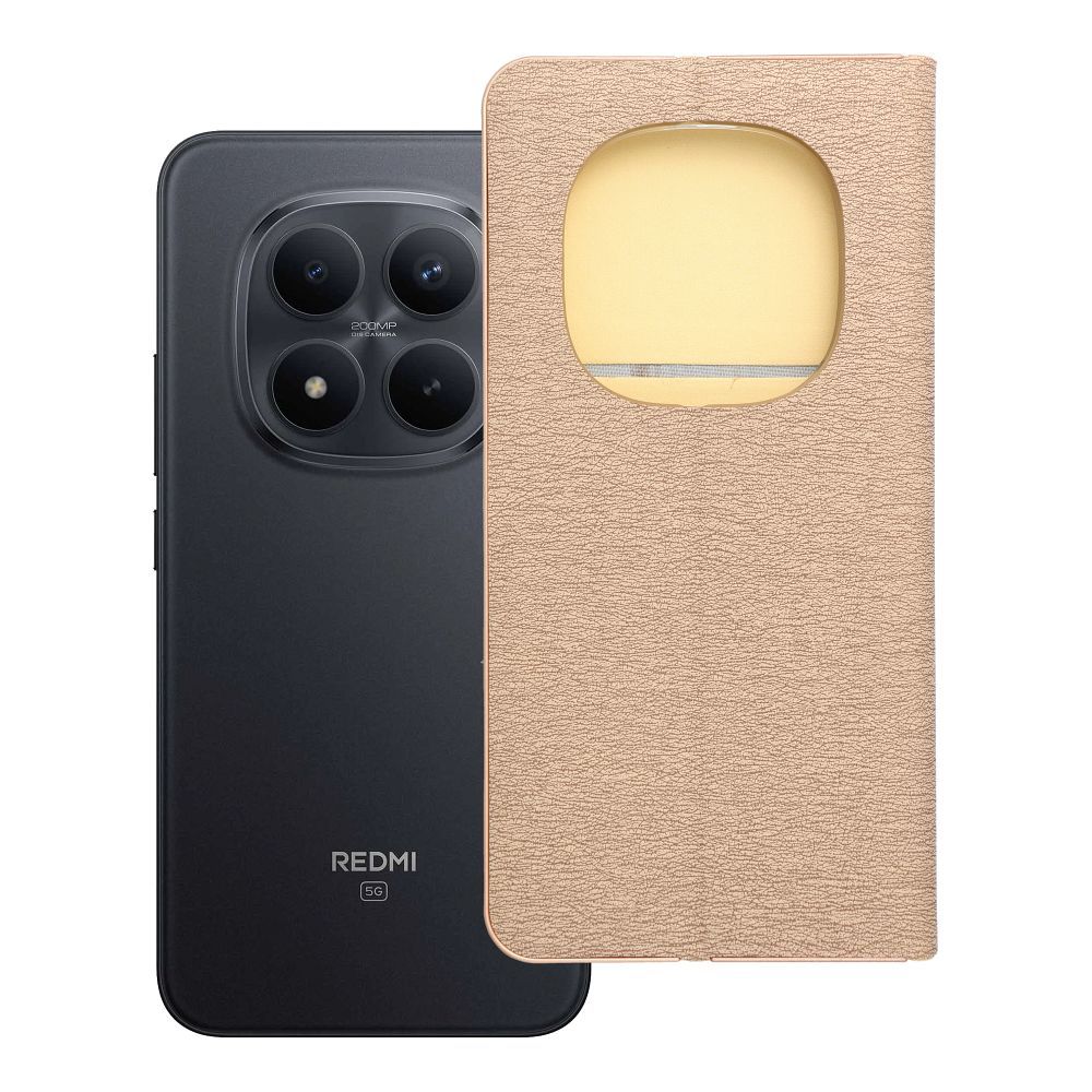 LUNA Book Gold dėklas, skirtas Xiaomi Redmi Note 15 Pro Plus 5G, auksinis