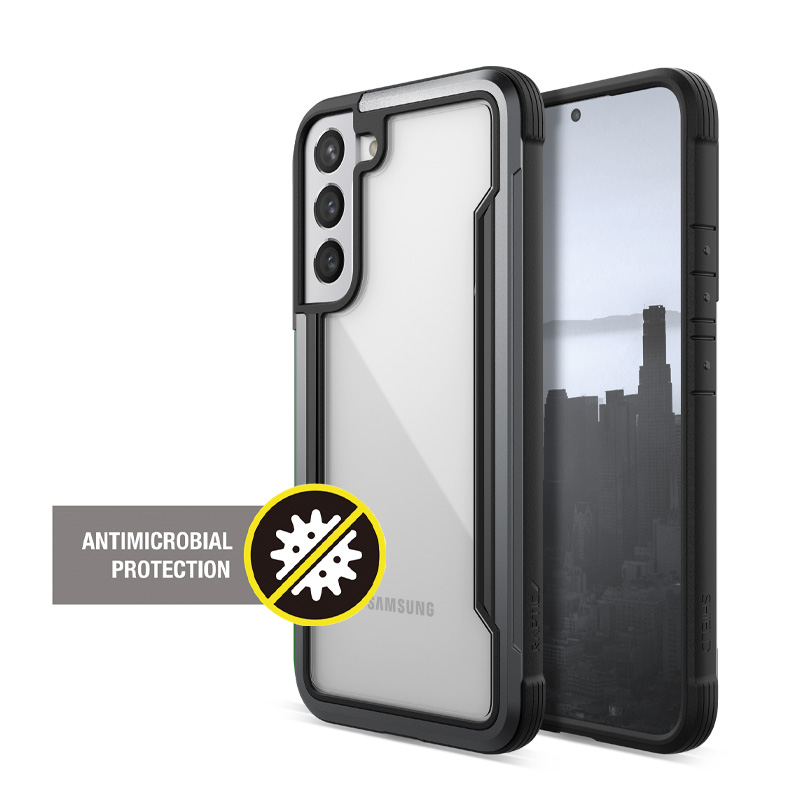 X-Doria Raptic Shield Pro dėklas, skirtas Samsung Galaxy S22+ 5G, su antimikrobine apsauga, juodas
