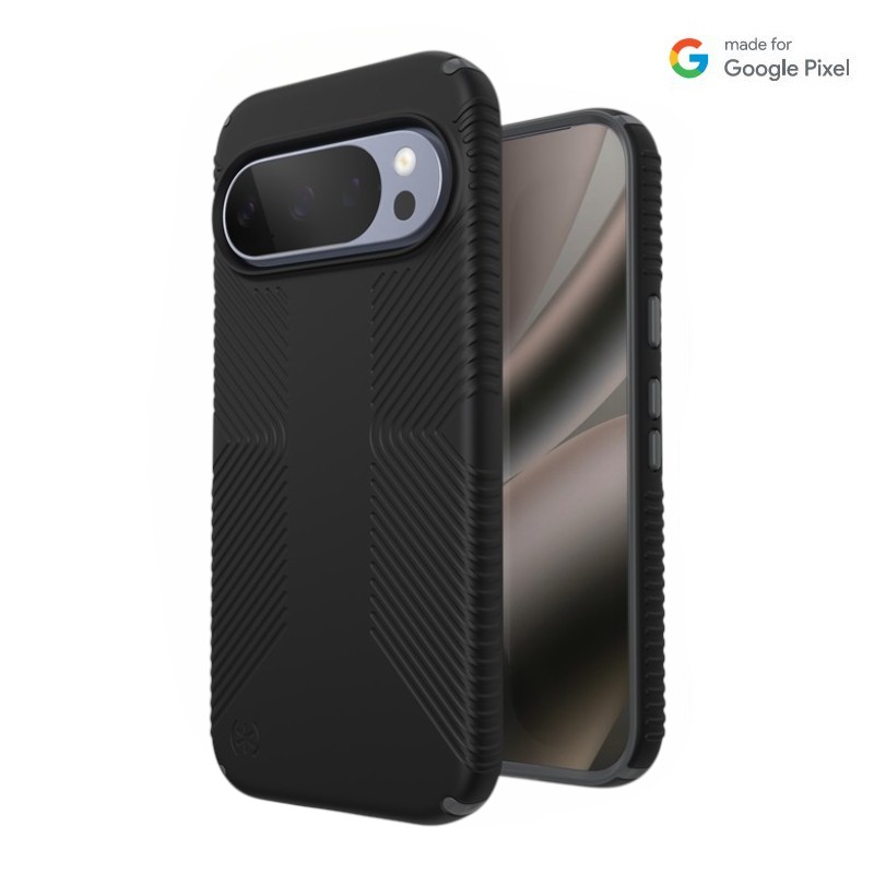 Speck Presidio2 Grip Magnet dėklas, skirtas Google Pixel 10 / 10 Pro, „Black / Slate Gray“ spalvos