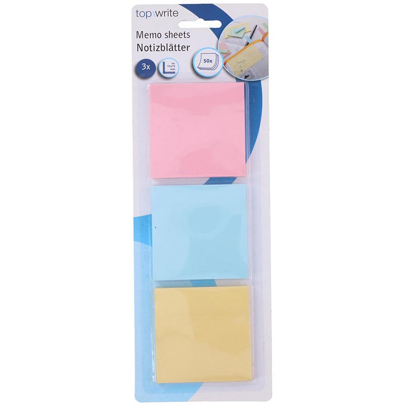 Topwrite lipniųjų lapelių rinkinys, 3 × 50 lapelių