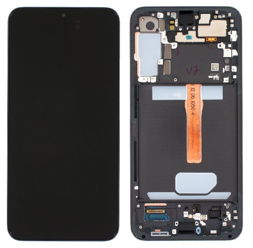 Ekranas Samsung S906 S22 Plus su lietimui jautriu stikliuku ir rėmeliu Black originalus (used Grade C)