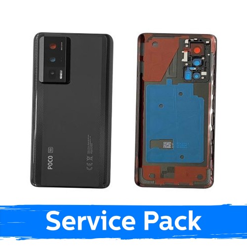 Чёрная задняя крышка, совместимая с Xiaomi Poco F5 Pro 5G (сервисная упаковка)
