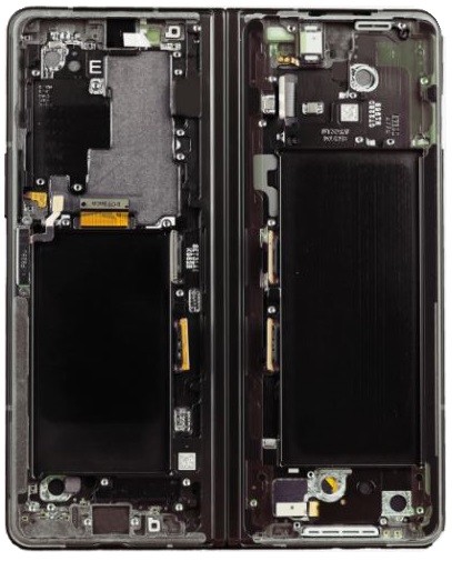 Ekranas Samsung F926 Z Fold3 5G su lietimui jautriu stikliuku (Inner) Phantom Black originalus (used Grade B)