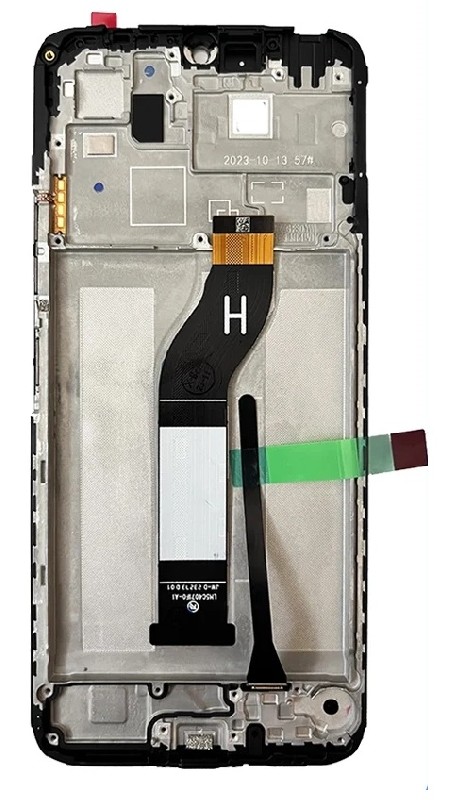 Ekranas Xiaomi Redmi 13C / Poco C65 su lietimui jautriu stikliuku ir rėmeliu juodas ORG