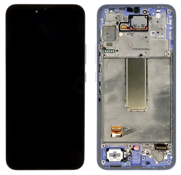 Ekranas Samsung A346 A34 5G 2023 su lietimui jautriu stikliuku ir rėmeliu Violet originalus (used Grade C)