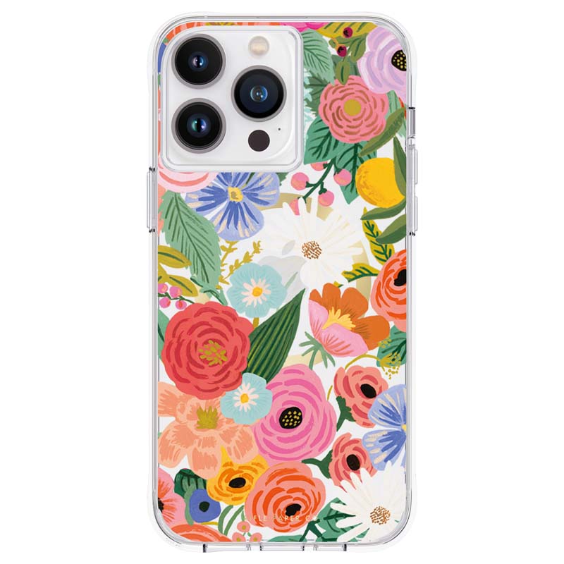 Rifle Paper Clear MagSafe dėklas, skirtas iPhone 14 Pro Max, „Garden Party Blush“ rašto