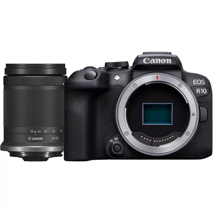 Canon D.CAM EOS R10 RF-S 18-150 IS STM EU26 Megapixel 24.2 MP Image stabilizer ISO sensitivity (max) 32000 Wi-Fi Video recording Manual CMOS Black