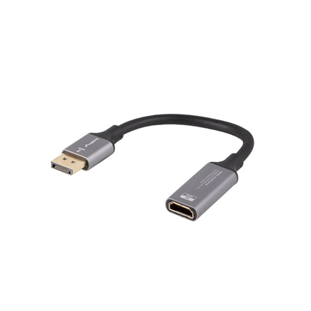 Lanberg AD-DP-HD-04 – DisplayPort kištuko–HDMI lizdo 8K adapteris su 20 cm laidu, sidabrinis