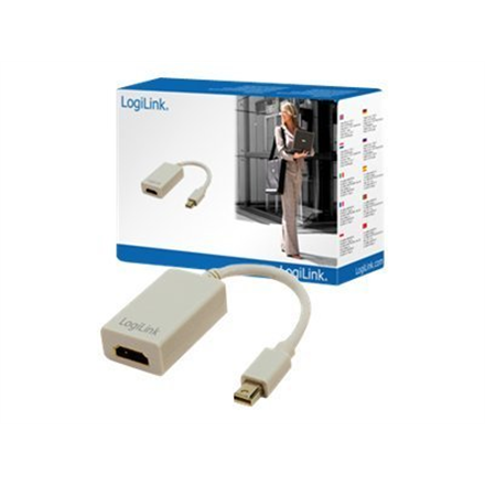 LogiLink CV0036A – Mini DisplayPort–HDMI adapteris su garso perdavimu, 0.1 m, pilkas