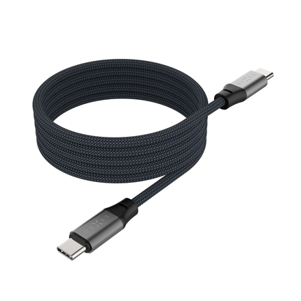 FIXED FIXDBM-CC12-GR – magnetinis pintas USB-C–USB-C kabelis, USB 2.0, pilkas
