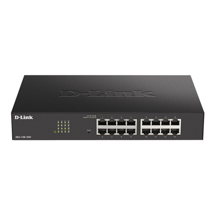 D-Link Smart Managed Switch DGS-1100-16V2 Managed Desktop Power supply type 100 to 240 V AC, 50 to 60 Hz Internal