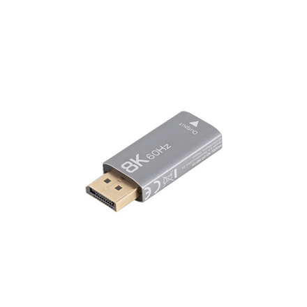 Lanberg AD-DP-HD-03 – DisplayPort kištuko–HDMI lizdo 8K adapteris, sidabrinis
