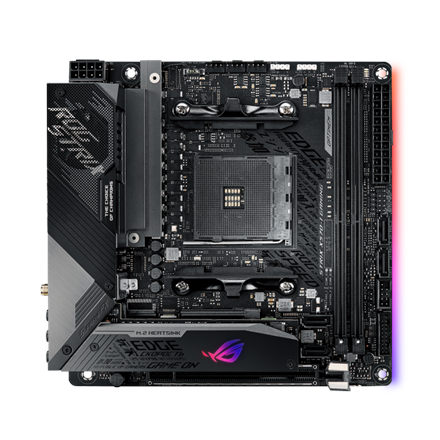 Asus ROG STRIX X570-I GAMING Processor family AMD Processor socket AM4 DDR4 Supported hard disk drive interfaces SATA, M.2 Number of SATA connectors 4