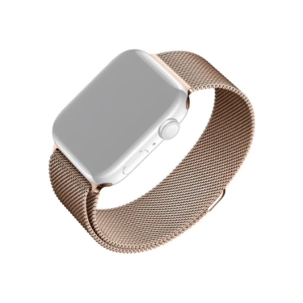 FIXED FIXMEST-436-RG – metalinis tinklinis laikrodžio dirželis, 38/40/41 mm, Apple Watch, rausvo aukso