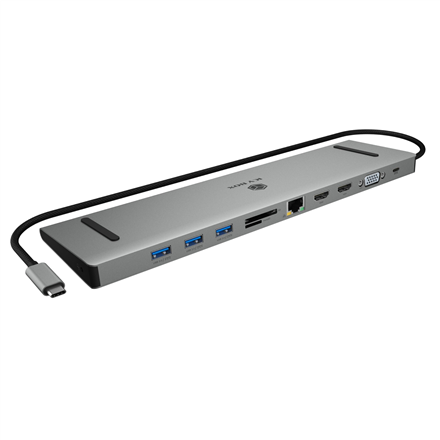 Raidsonic dokavimo stotelė IB-DK2106a-CPD, Ethernet LAN (RJ-45) jungčių: 1, VGA (D-Sub) jungčių skaičius: 1, HDMI jungčių skaičius: 2