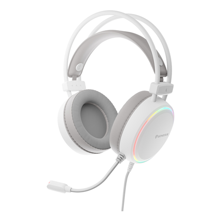 Genesis RGB Gaming Headset Neon 613 G2 Wired Over-ear Microphone White