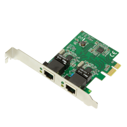 LogiLink PC0075 – PCIe tinklo plokštė su 2 × Gigabit Ethernet RJ45 prievadais