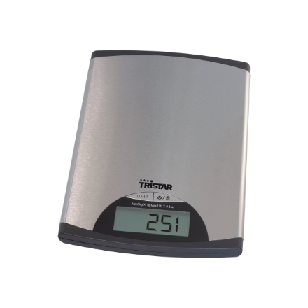 Tristar KW-2435 – virtuvinės svarstyklės, iki 5 kg, spalva – metalinė sidabrinė
