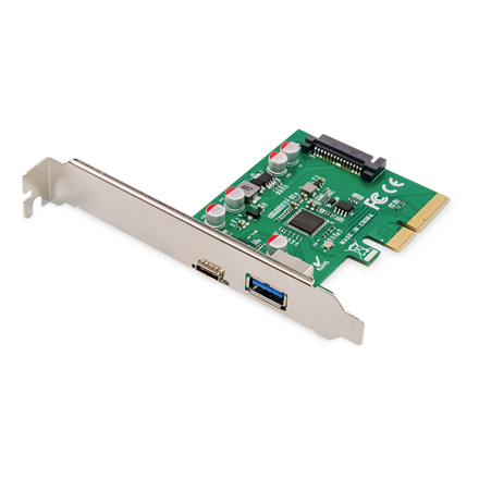 DIGITUS DS-30225 – 10 Gbit/s PCIe plokštė su USB-C 3.1 Gen 2 ir USB-A 3.1