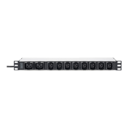 DIGITUS DN-95427 – 10 lizdų aliumininis spintoje montuojamas PDU su IEC C20 įvadu