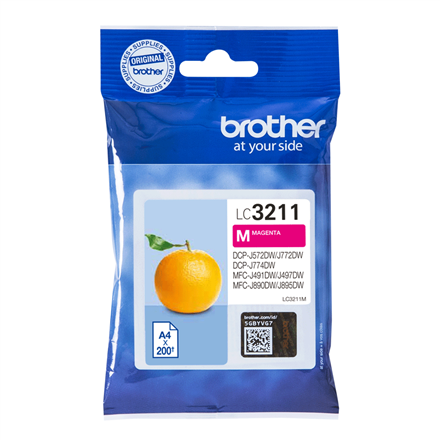 Brother LC3211M rašalo kasetė, purpurinė