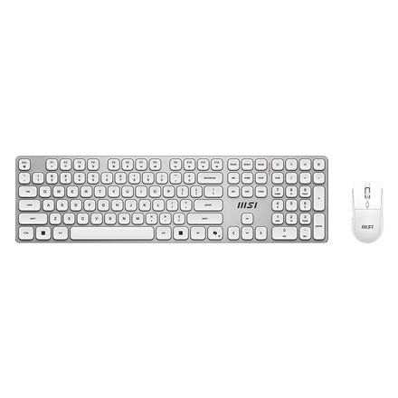 MSI FORGE K210 WIRELESS COMBO WHITE US Keyboard and Mouse Set Wireless Mouse included US White