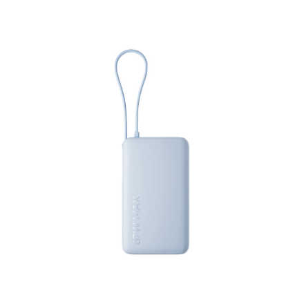 Xiaomi 67W 10000 BHR08NZGL – 10 000 mAh išorinė baterija su integruotu USB-C laidu, 67 W, šviesiai mėlyna