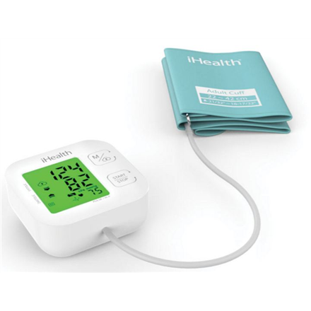 iHealth Track KN-550BT baltas/mėlynas Kraujospūdžio matavimas (sistolinis ir diastolinis), Pulso matavimas 4 Belaidis Bluetooth ryšys Automatinis Svoris 438 g