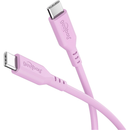 Goobay 77746 – įkrovimo ir duomenų laidas, USB-C–USB-C, silikoninis apvalkalas